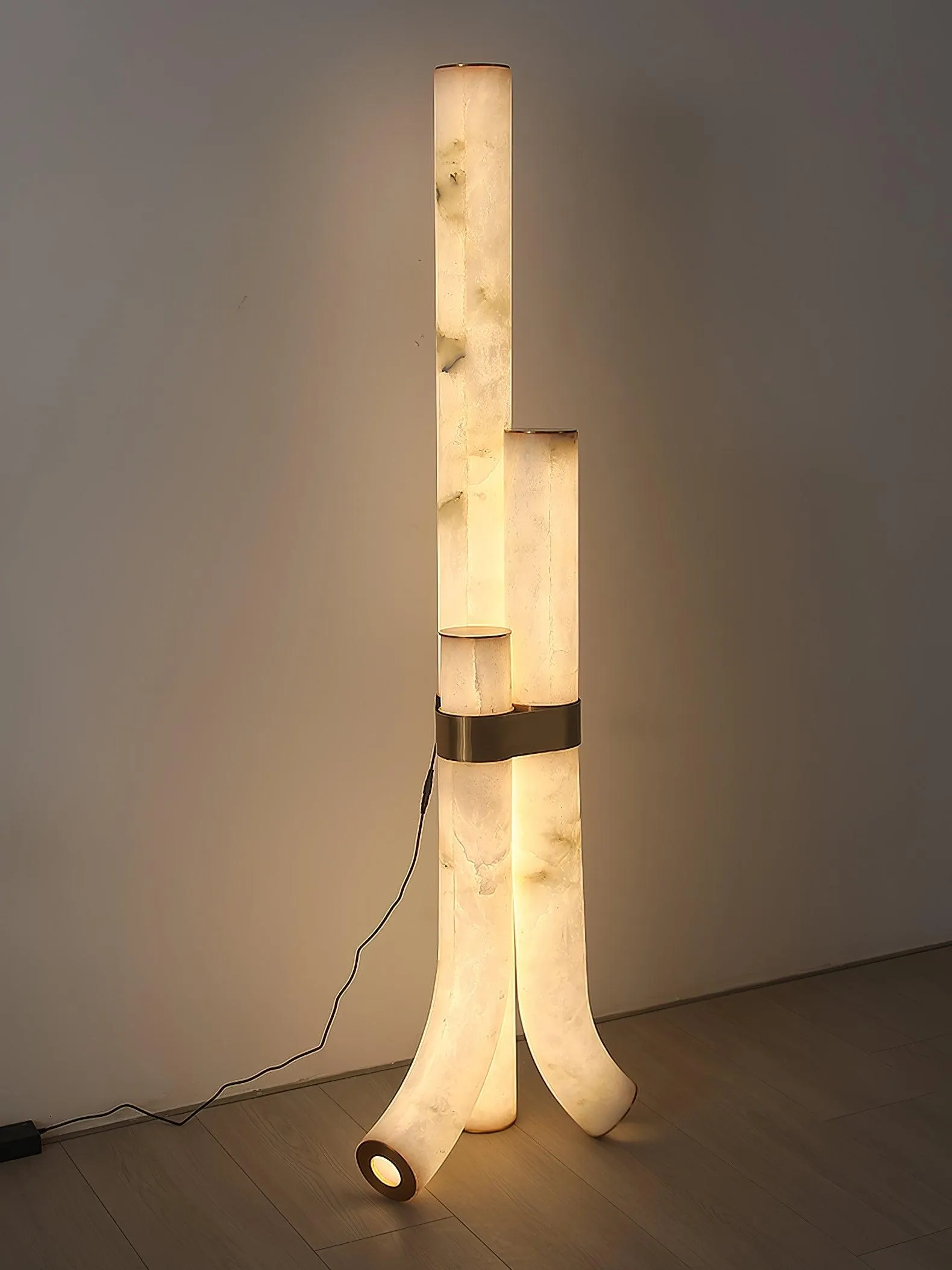 Piped Alabaster Floor Lamp