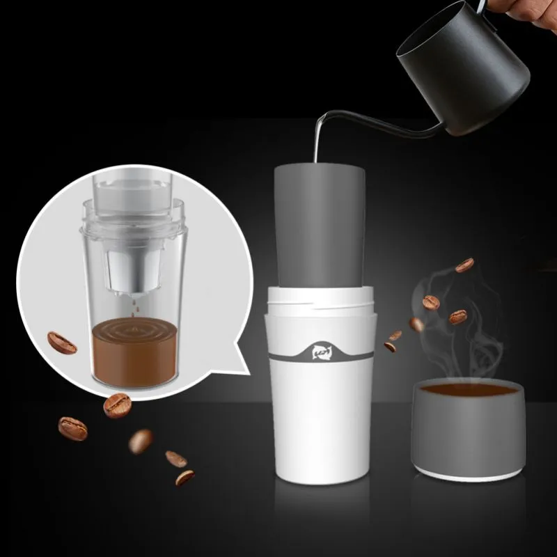 Portable Drip Coffee Maker French Presses Travel Mug Outdoor Office Moka Pots Cup