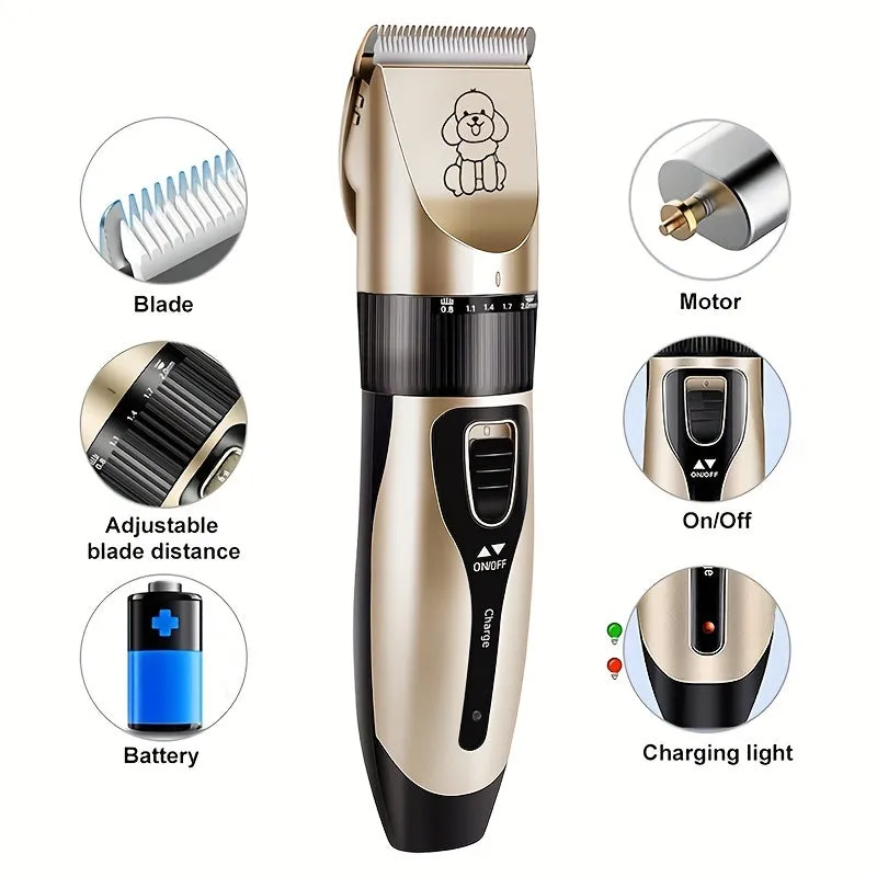 Premium Pet Hair Trimmer Kit - Electric Precision Clippers with Gentle Hair Cutting Technology - Perfect for Professional Grooming at Home, Ideal for Dogs (Including Teddy Breeds) and Cats