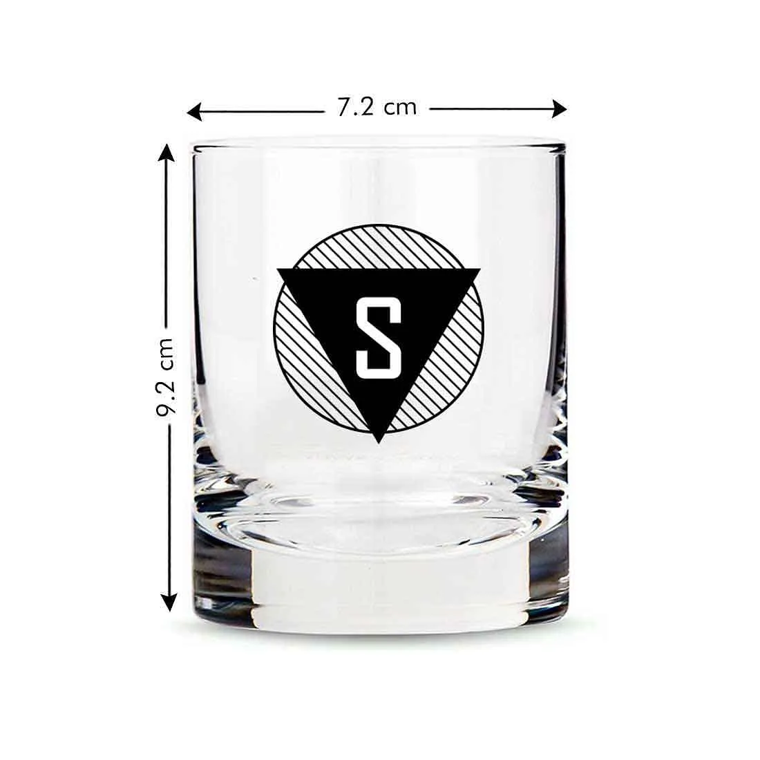 Pretty Personalized Whiskey Glass - Gift For Him Husband Boyfriend - Monogram Triangle