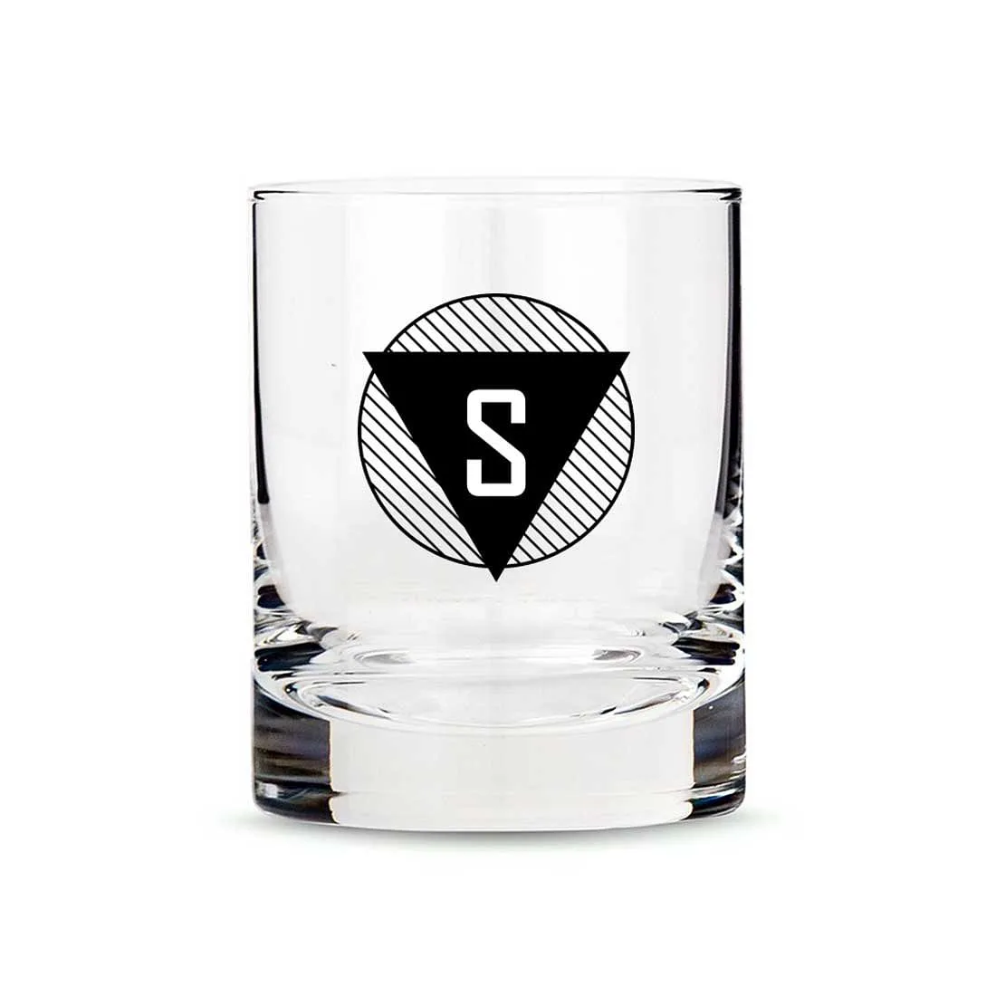 Pretty Personalized Whiskey Glass - Gift For Him Husband Boyfriend - Monogram Triangle