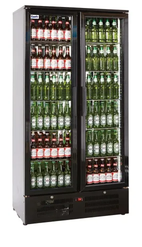 Prodis NT20-HC double door upright bottle cooler black finish