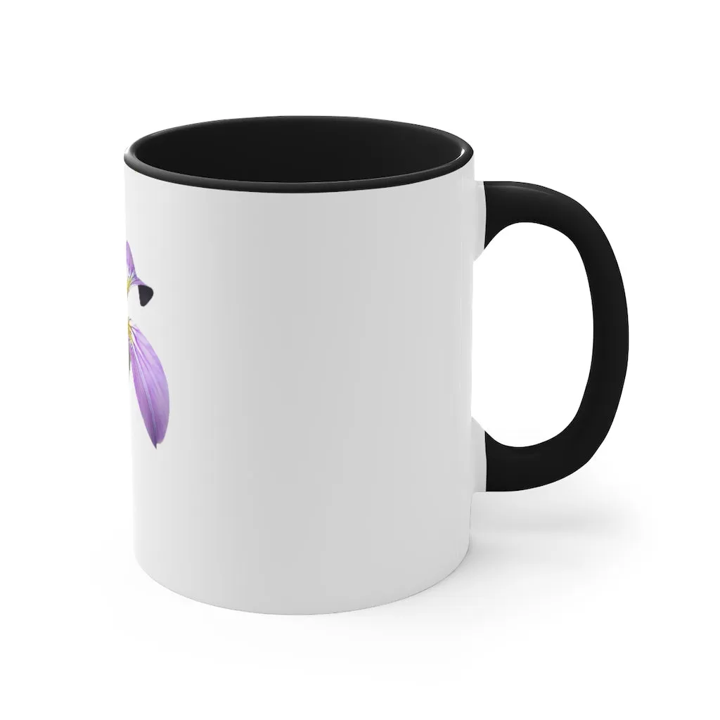 Purple Flower Accent Coffee Mug, 11oz