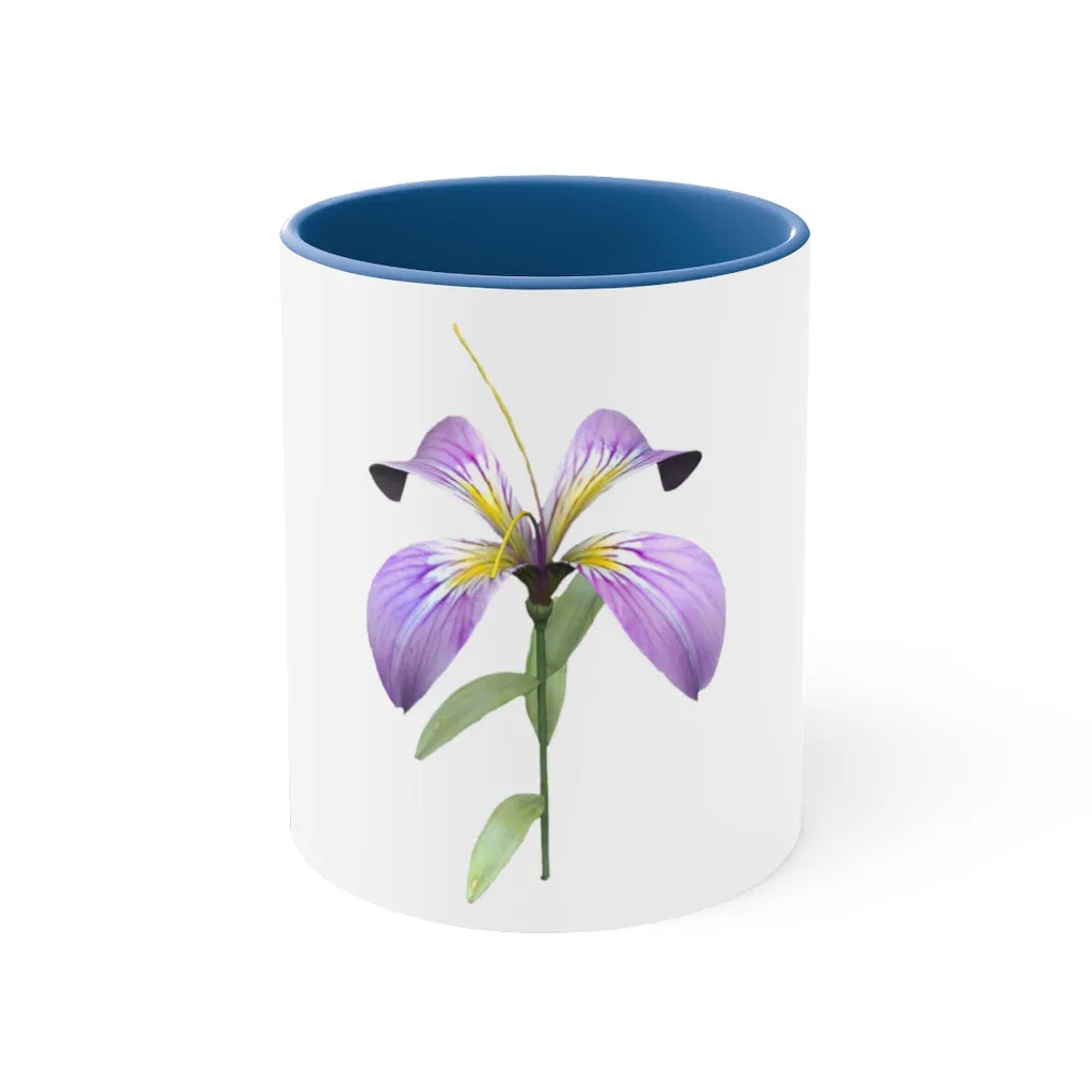 Purple Flower Accent Coffee Mug, 11oz