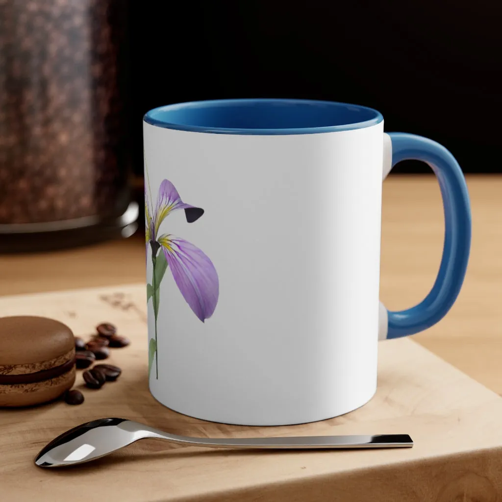 Purple Flower Accent Coffee Mug, 11oz