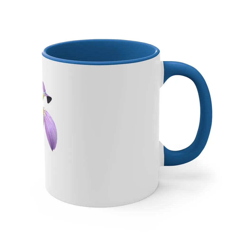 Purple Flower Accent Coffee Mug, 11oz