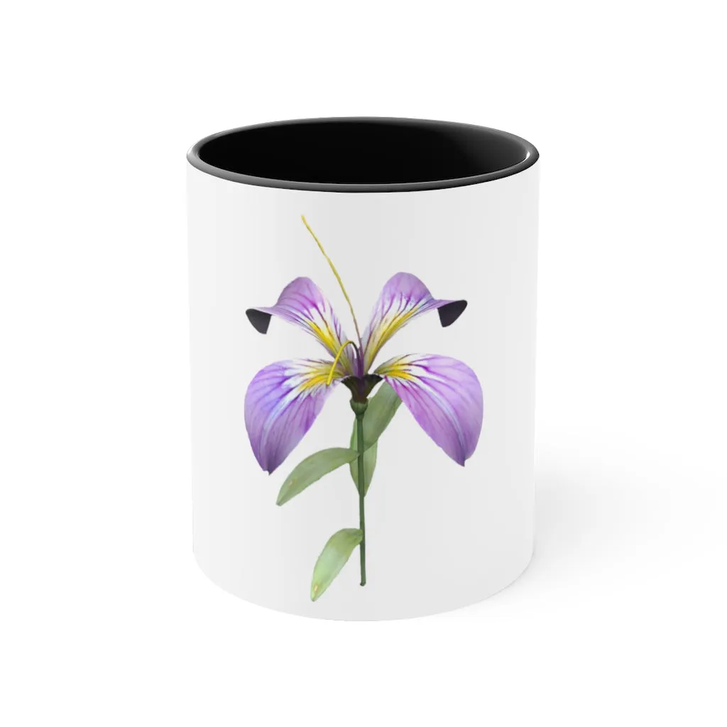 Purple Flower Accent Coffee Mug, 11oz