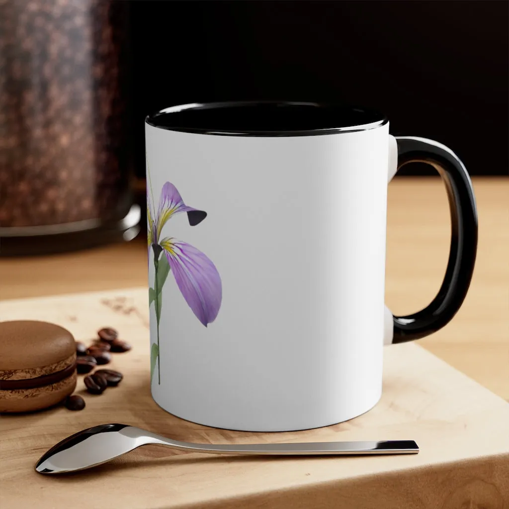 Purple Flower Accent Coffee Mug, 11oz