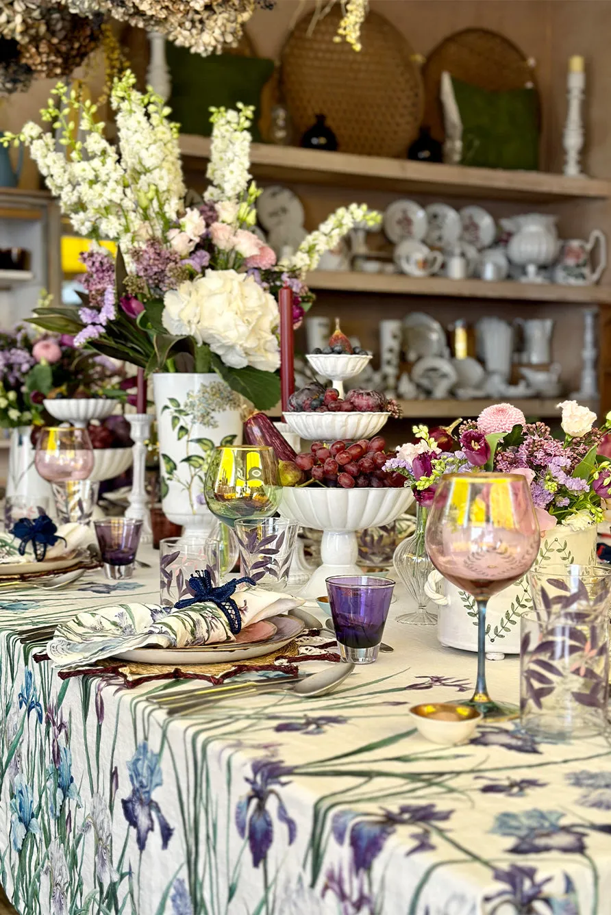 Purple Leaf & Dragonfly Wine Glass