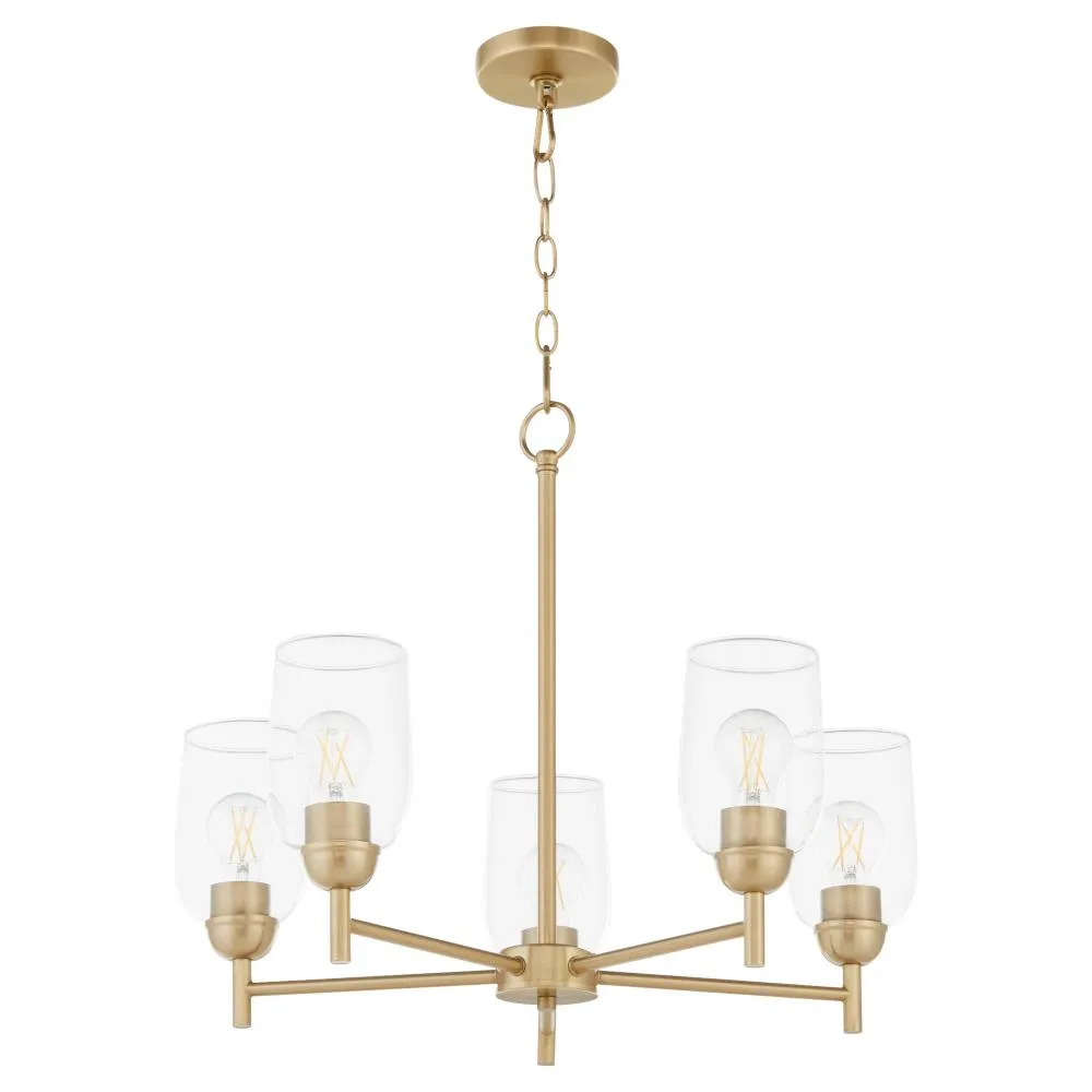 Quorum International VELETA 6112-5-80 Chandelier - Aged Brass