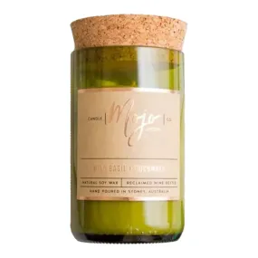 Reclaimed Wine Bottle Soy Wax Candle - Wild Basil & Cucumber