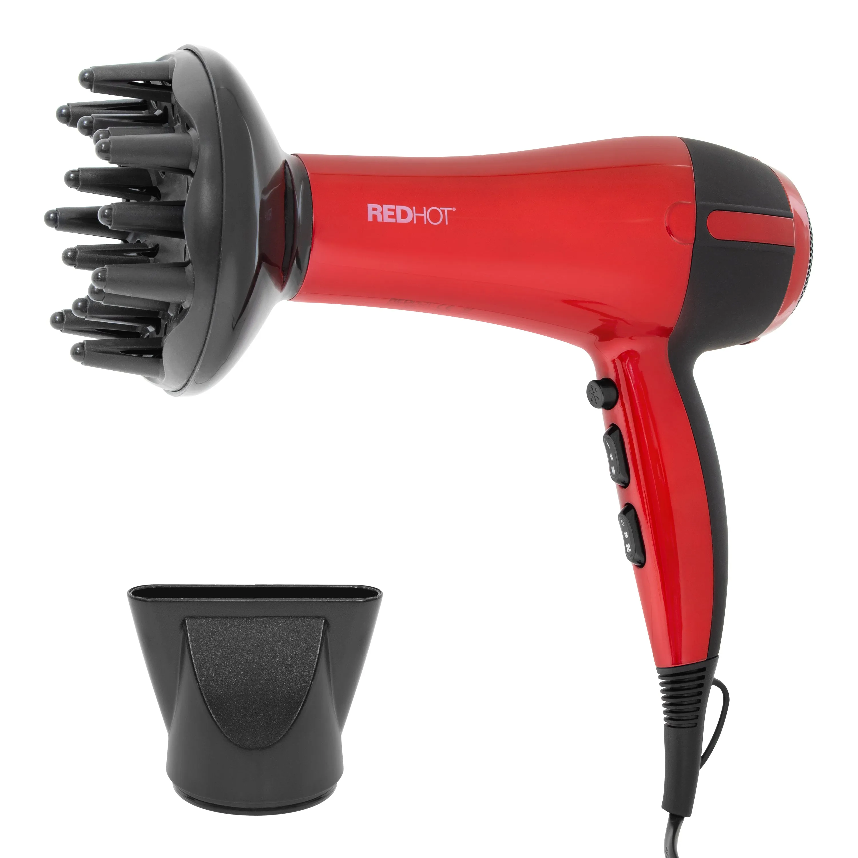 Red Hot 2200W Professional Hair Dryer With Diffuser - Red