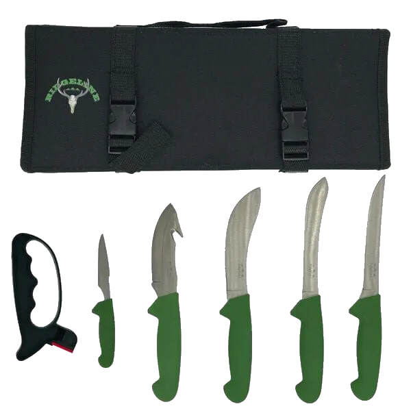 Ridgeline - Hunters Knife Set  5 piece Roll With Sharpener