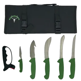 Ridgeline - Hunters Knife Set  5 piece Roll With Sharpener