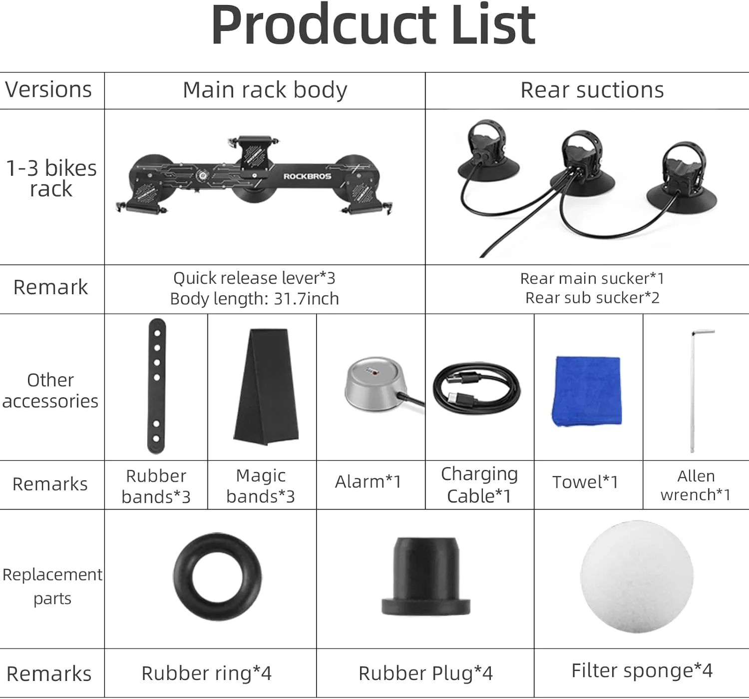 ROCKBROS Electric Suction Cup Bike Rack for 1-3 Bikes Safe Mount