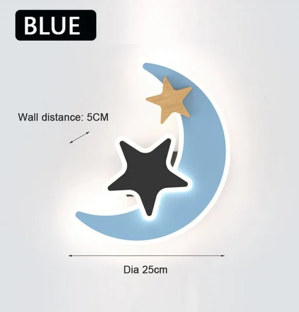 Rocket Moon Star Wall Lamp | Kid's room Lighting Decor