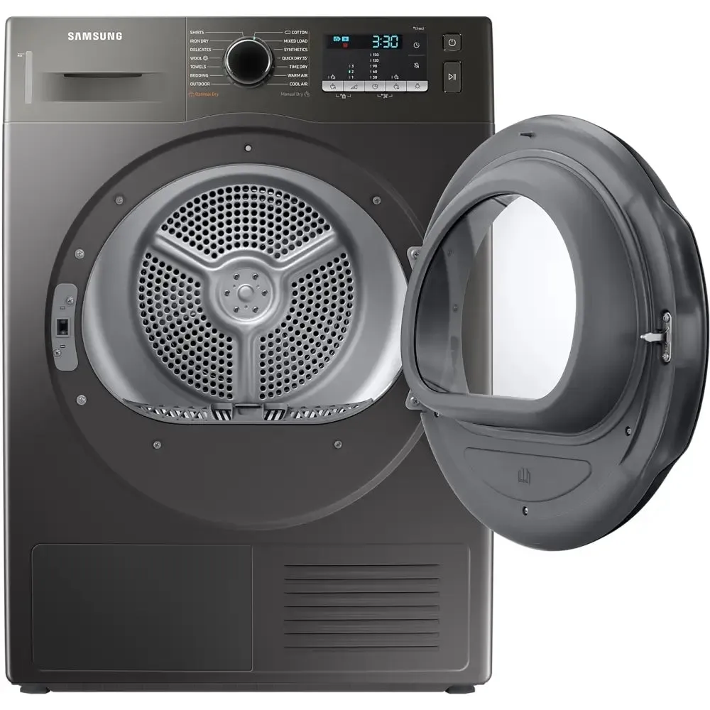 Samsung DV90TA040AN OptimalDry 9kg Heat Pump Tumble Dryer, Graphite Grey