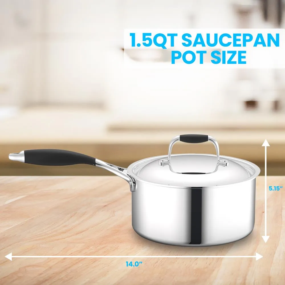 Saucepan Pot With Lid - Stainless Steel, Works With Model Number: Ncsss12