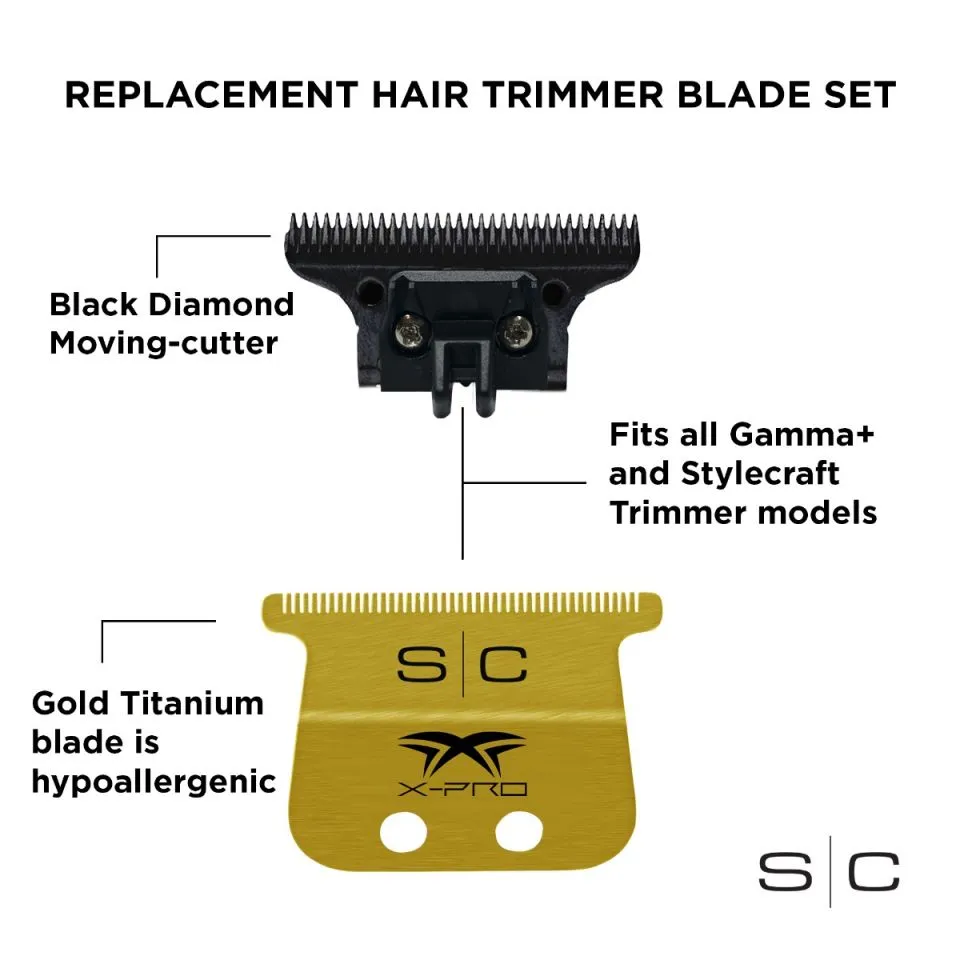 S|C Wide Gold X-Pro Fixed Trimmer Blade w/DLC Deep Tooth Cutter