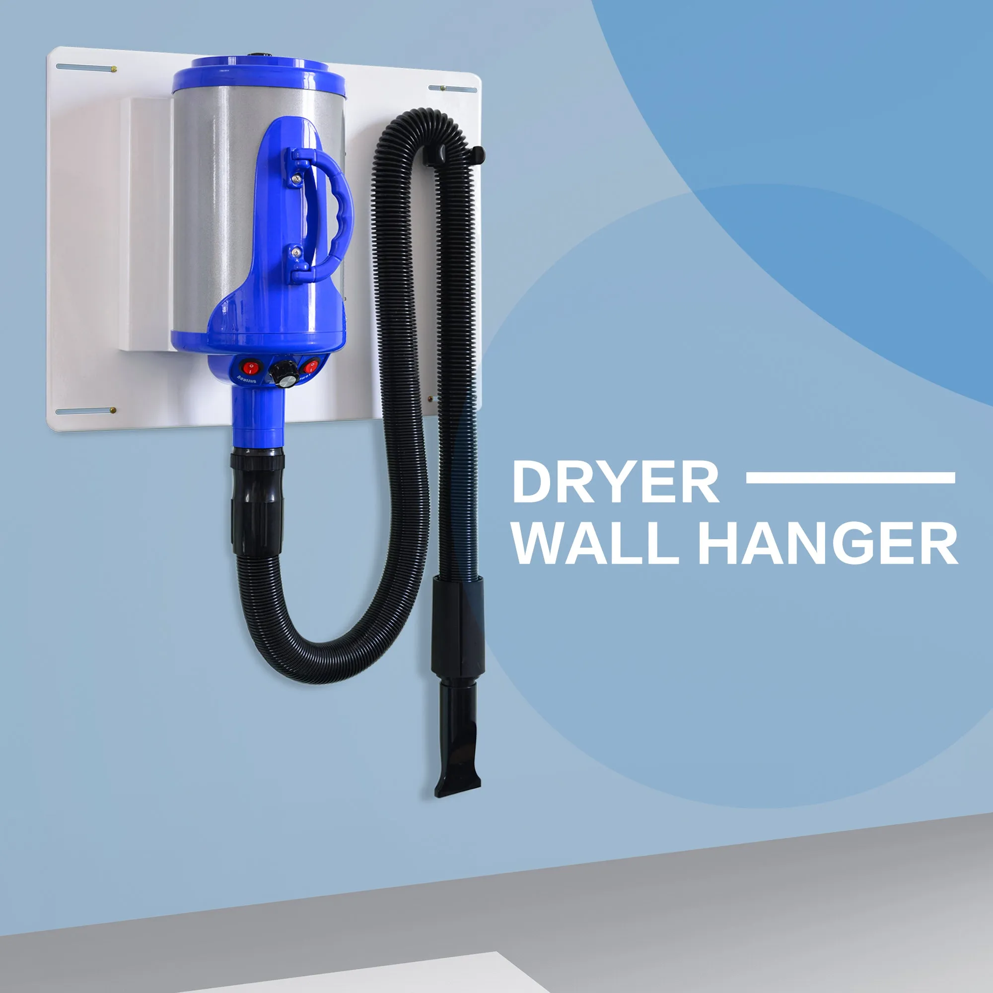 SHELANDY Pet Dryer Wall Mount with Hose Holder | Iron Hanger and bracket compatible to dry wall