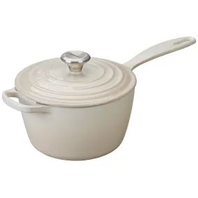 Signature 2.25-Quart Cast Iron Saucepan with Stainless Steel Knob - Meringue