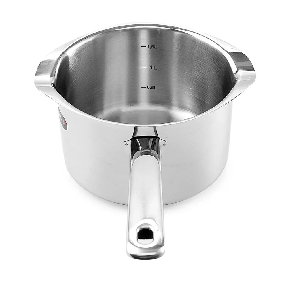 Silampos Stainless Steel 'Europa' Two-Lipped Saucepan with lid