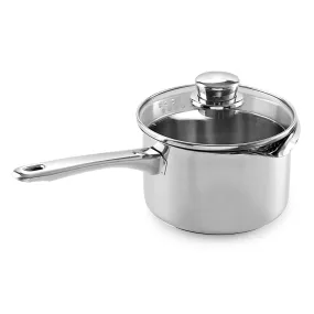 Silampos Stainless Steel 'Europa' Two-Lipped Saucepan with lid