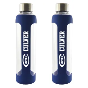 Silicone Glass Water Bottle - Navy - 20 oz