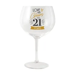 Sip Celebration 21st Balloon Glass