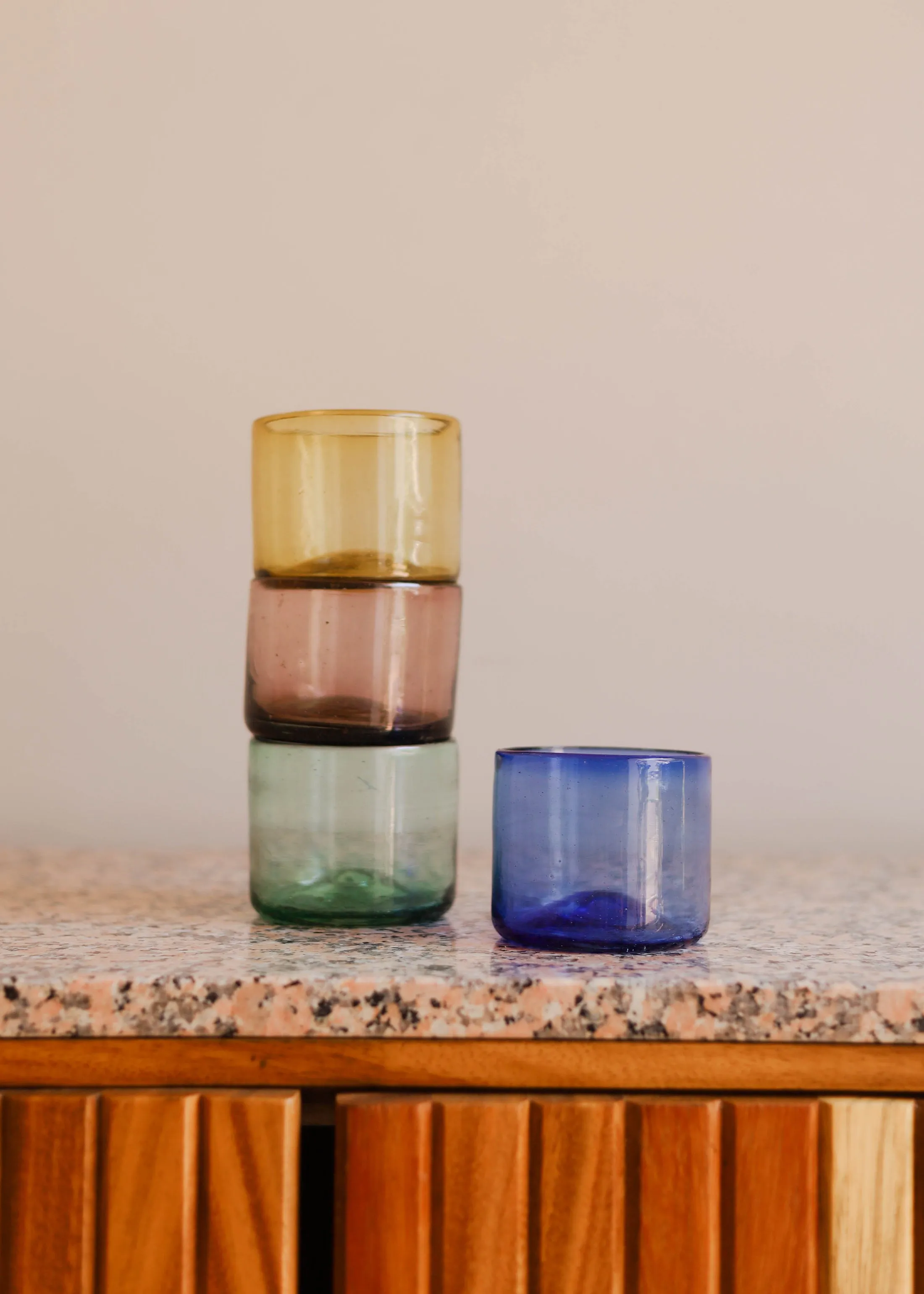 Small Glass Tumbler - 4 Colours