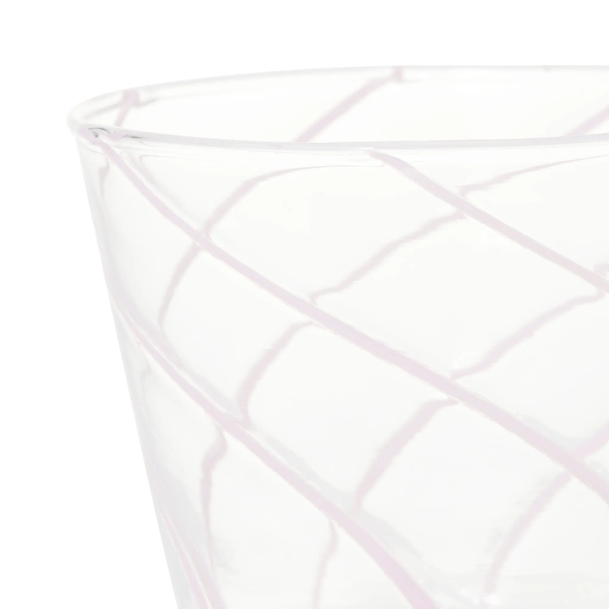 Striped Glass Cup Pink