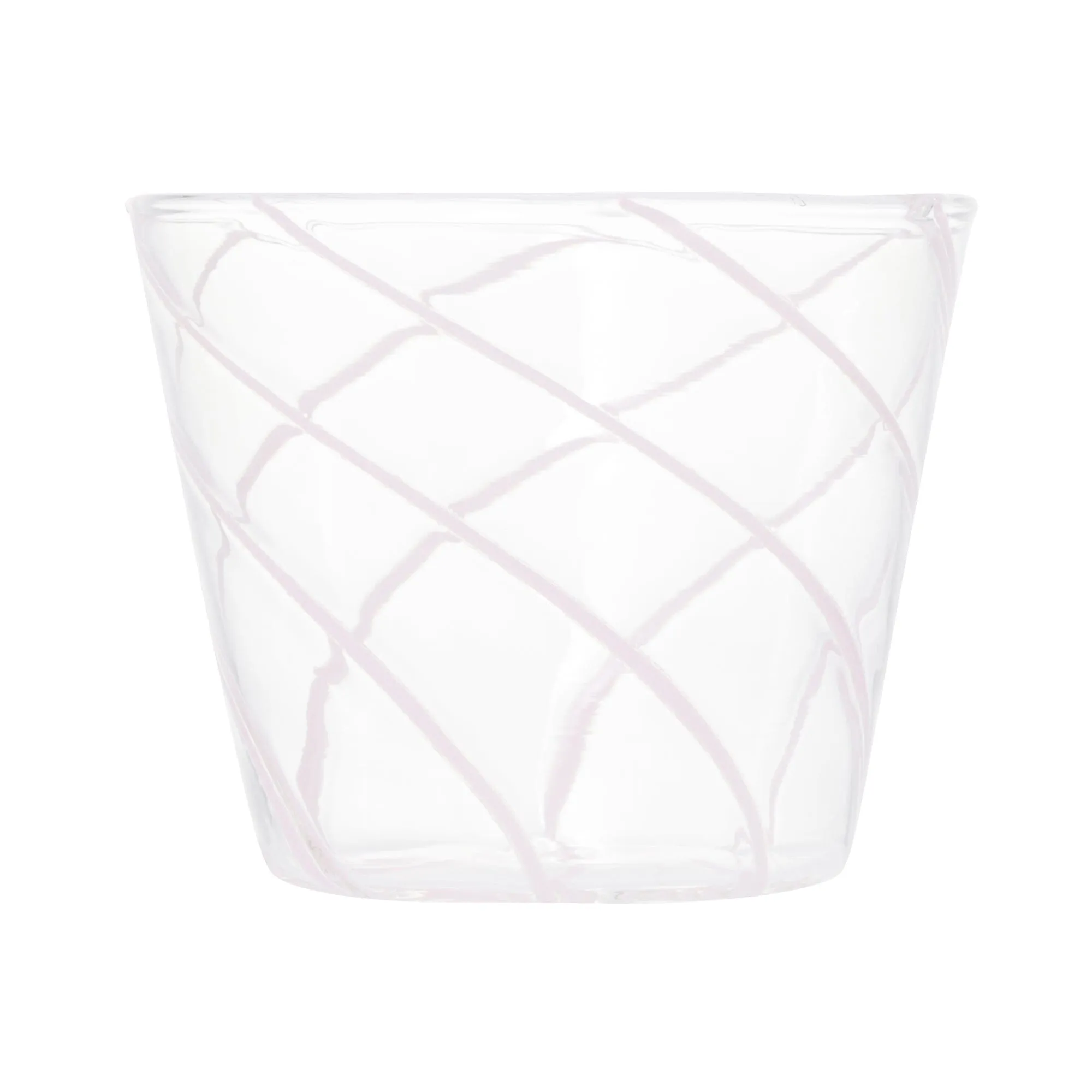 Striped Glass Cup Pink