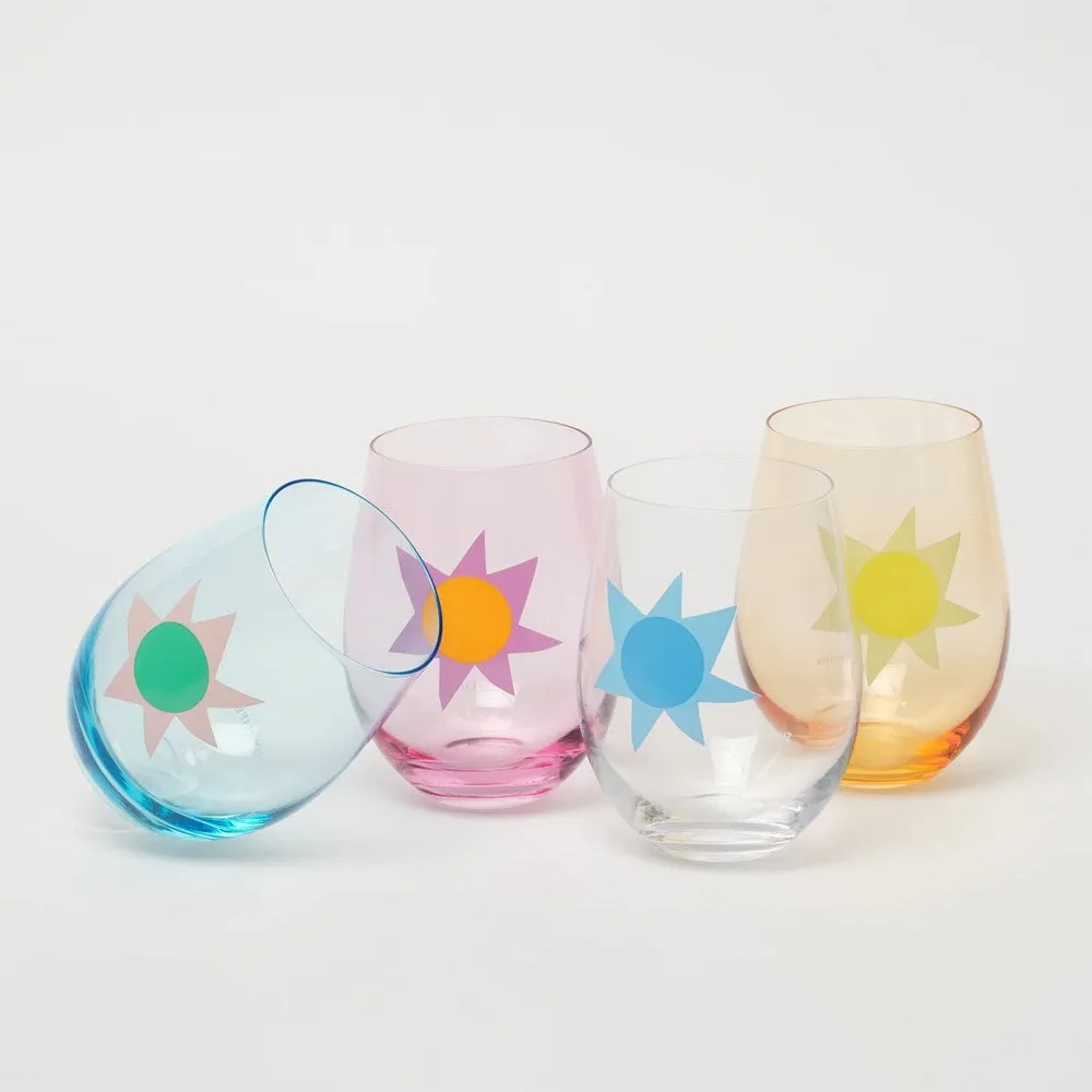 Sunnylife: Stemless Glass Tumblers Utopia Multi Set of 4