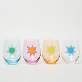 Sunnylife: Stemless Glass Tumblers Utopia Multi Set of 4