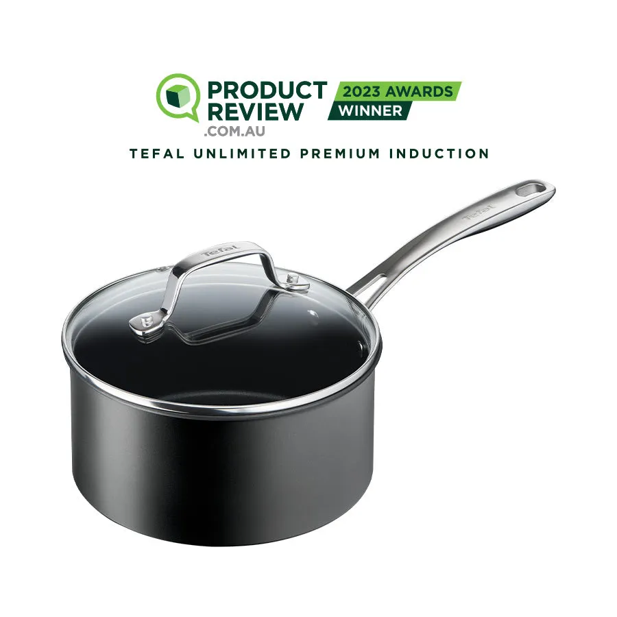 Tefal Unlimited Premium Non-Stick Induction Saucepan 18cm   Lid