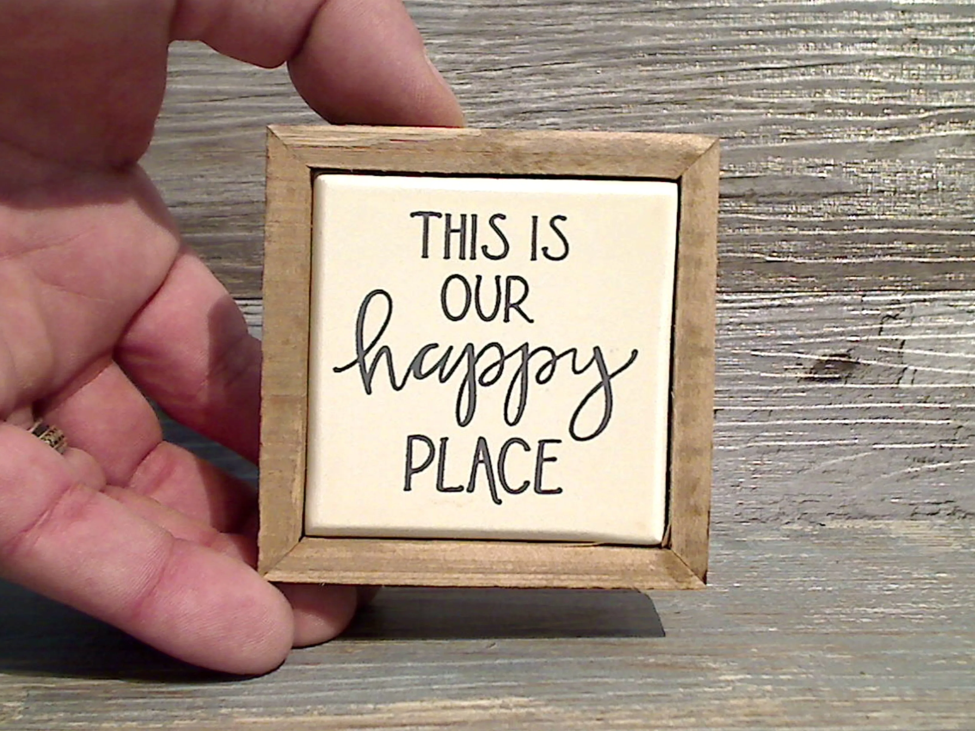 This Is Our Happy Place 3" x 3" Mini Box sign