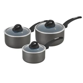 Tower Cerasure 3 Piece Saucepan Set Graphite - Grey