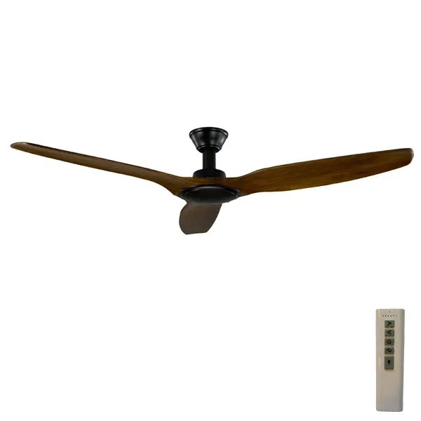 Trident DC Ceiling Fan High Airflow – Black with Dark Walnut Blades 70″