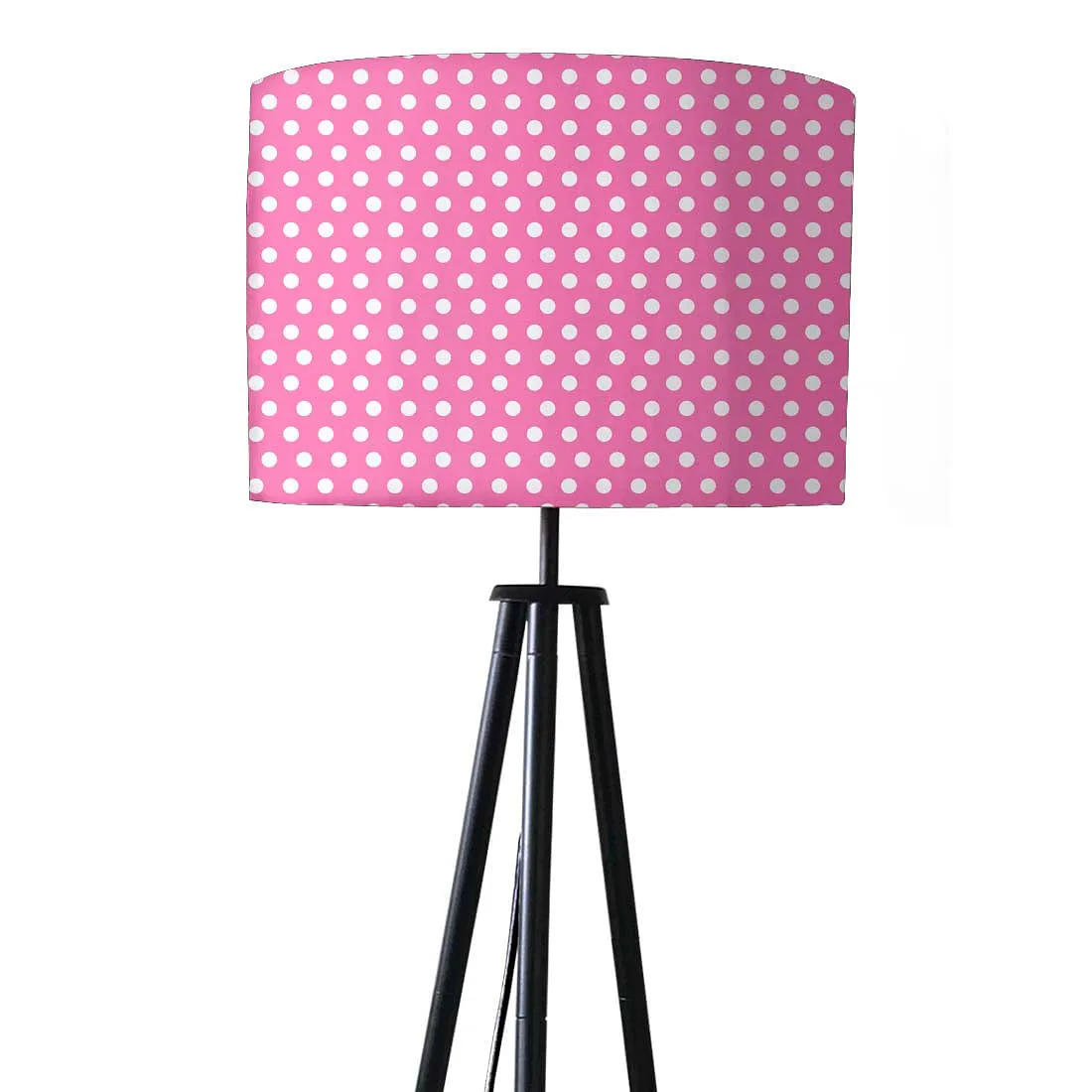 Tripod Floor Lamp Standing Light for Living Rooms -Pink Polka