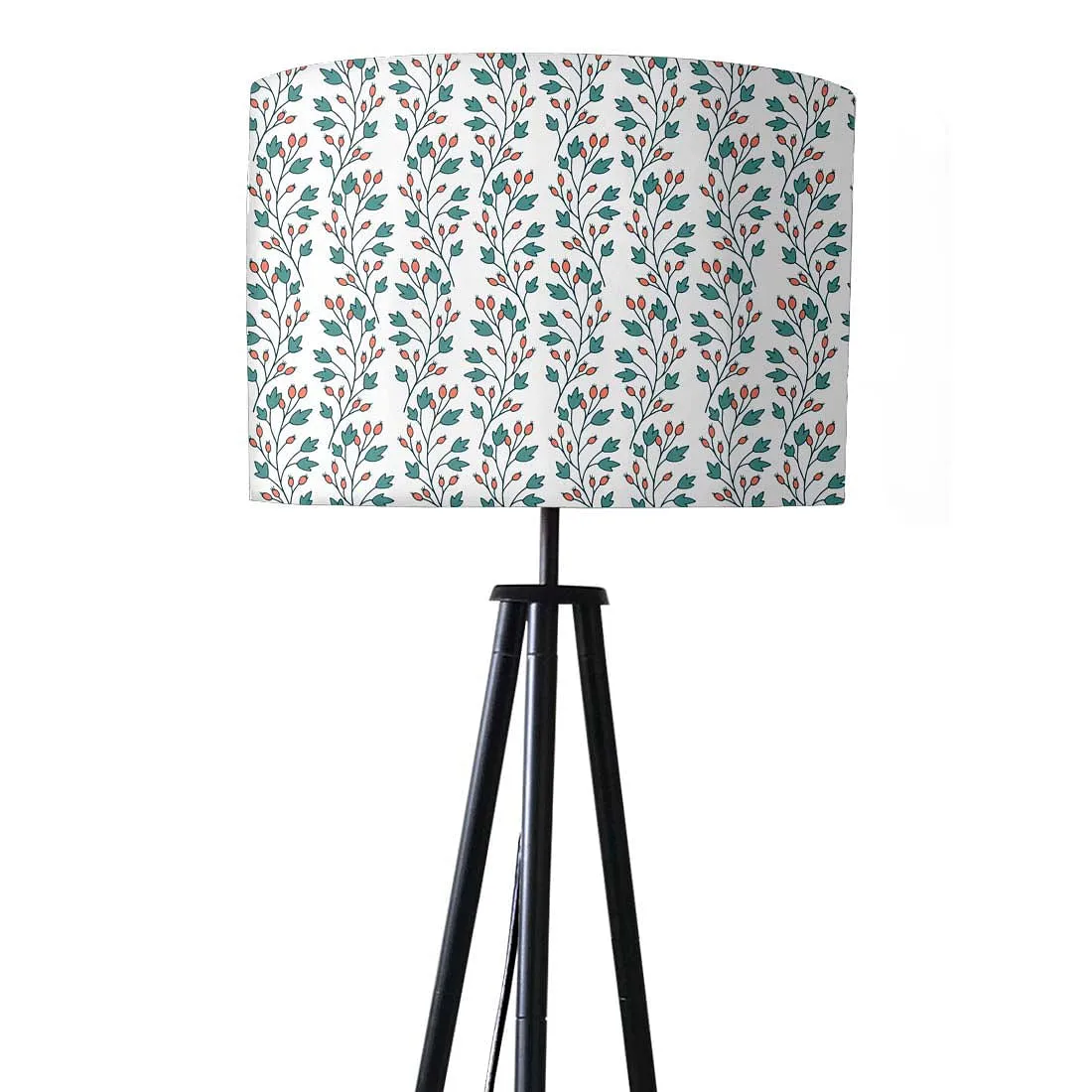 Tripod Standing Floor Lamp -Green Red Branches