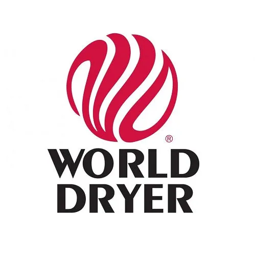 WORLD DRYER® B-974 Airstyle™ Model B Series Hair Dryer - Cast-Iron White Porcelain Push Button Surface-Mounted