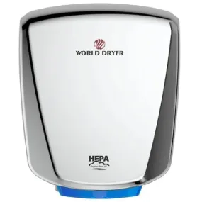 WORLD DRYER® Q-972A2 VERDEdri® Polished (Bright) Stainless Steel Hand Dryer