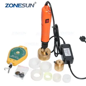 ZONESUN 10-50mm Large torque speed adjustable Capping Machine handheld electric sealing tightener screwing capper plastic bottle